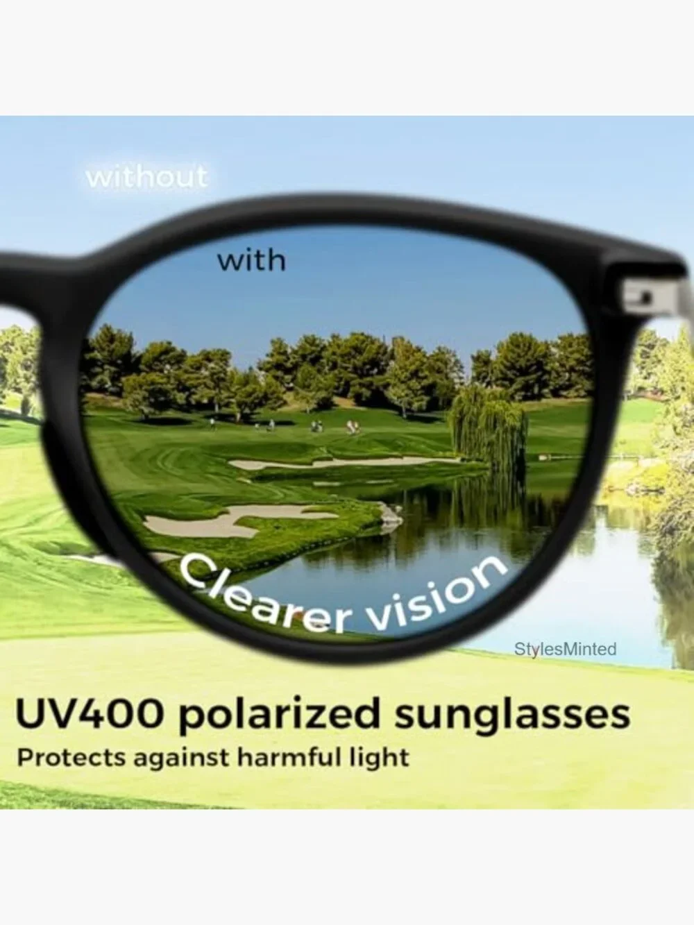 Kids Polarized Sunglasses UV400 Protection Round Frame 5-12 Years